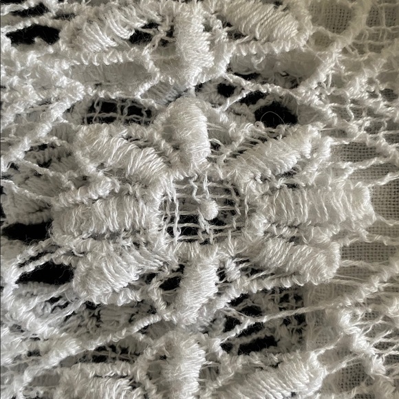 Italian Linen Crochet Lace  Sleeve tie cuff  pullover Tunic Blouse Size Large - Picture 10 of 13